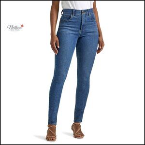 High Rise Skinny Jeans with Flex Motion Waistband Stretch Denim